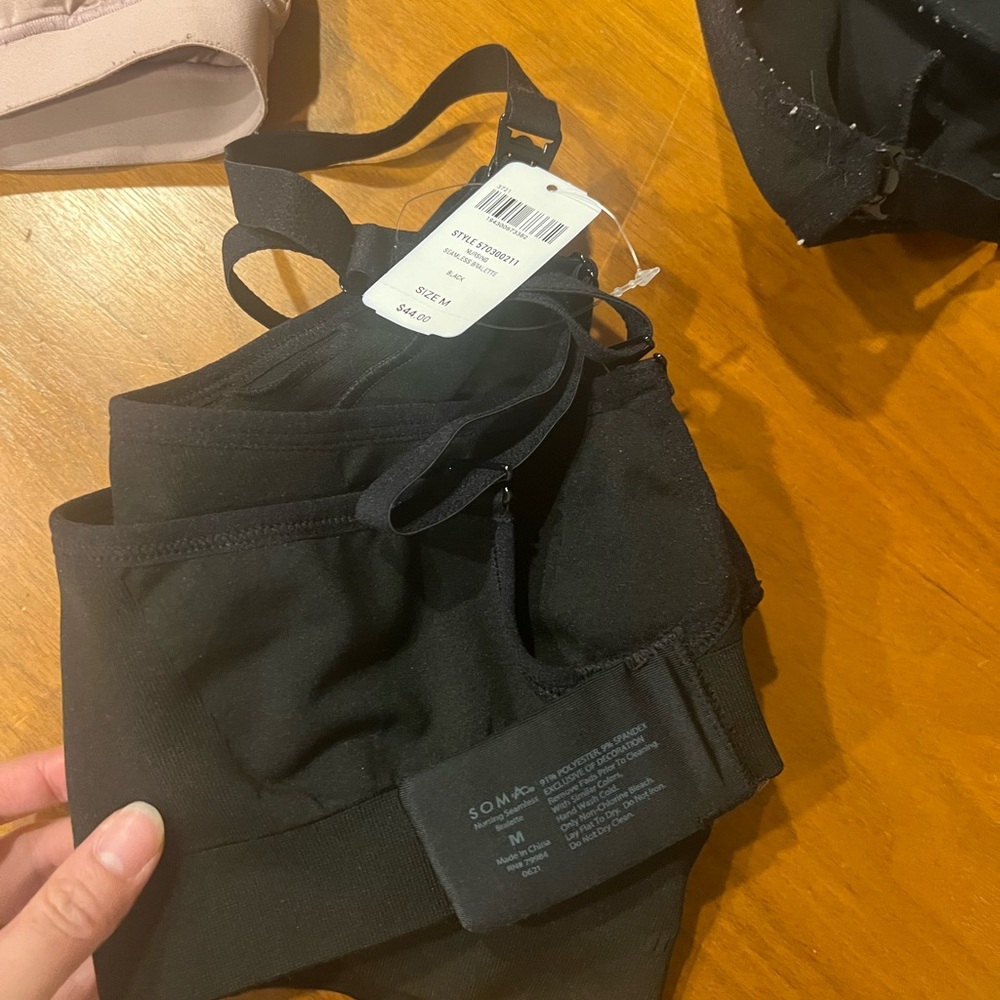 Black Soma Nursing Bralette bundle of 2
